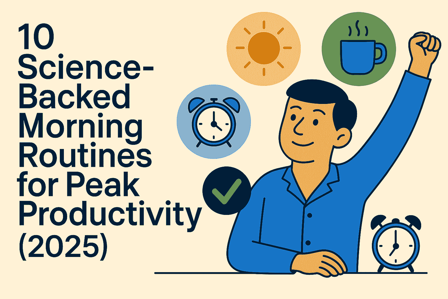 A person meditating peacefully as the sun rises over a tranquil landscape, symbolizing the calm and growth from effective morning routines.