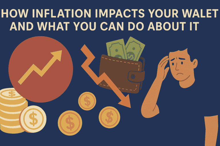 A person holding an empty wallet or looking at rising grocery prices, symbolizing the need for inflation protection.