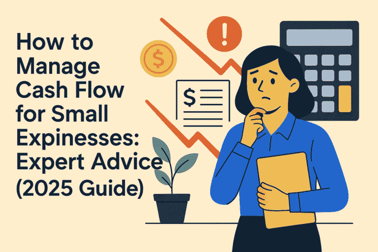 Green arrows indicating money flowing in and out of a piggy bank or business icon, symbolizing healthy cash flow management.