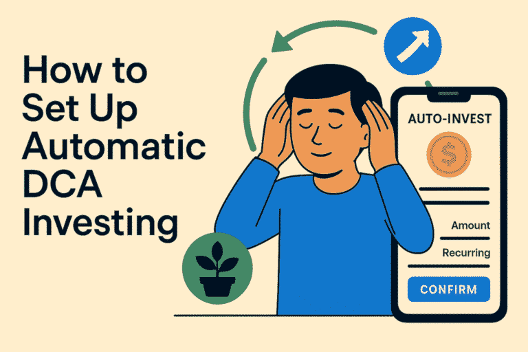 A hand setting up an automated financial transfer on a digital screen, symbolizing automatic DCA investing.