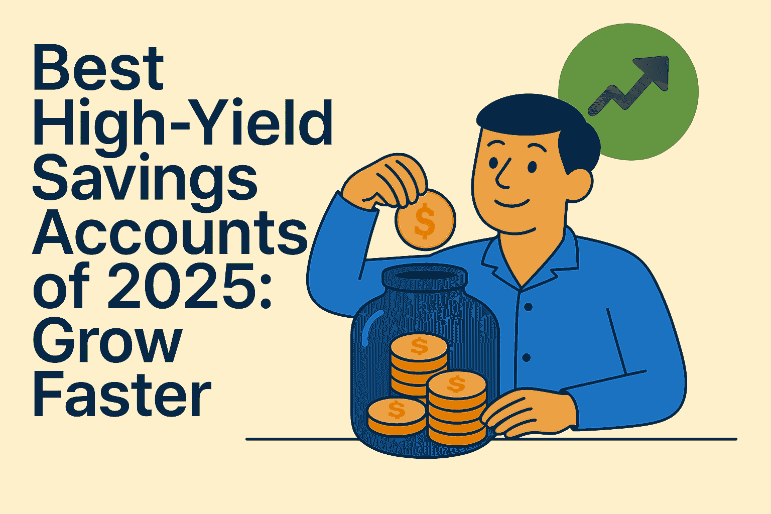 Stack of coins with high APY text, representing best high-yield savings accounts 2025