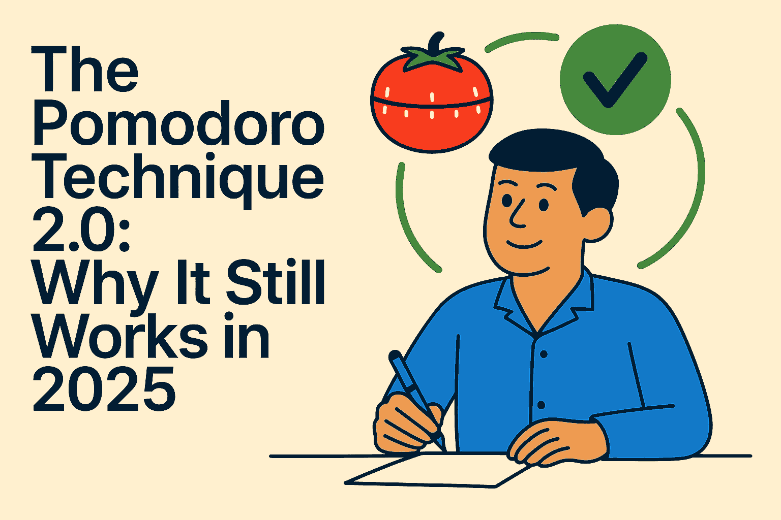 Pomodoro Technique 2.0 timer with digital distractions and focused work setup 2025