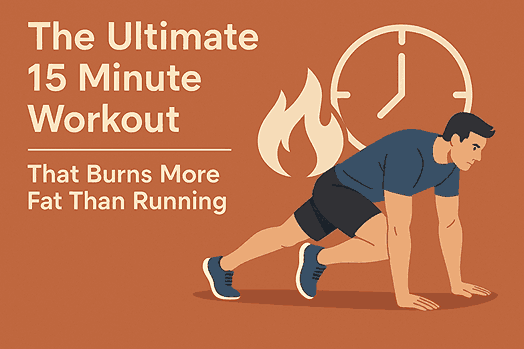 Man doing high-intensity interval training at home – 15-minute HIIT workout for fast fat loss