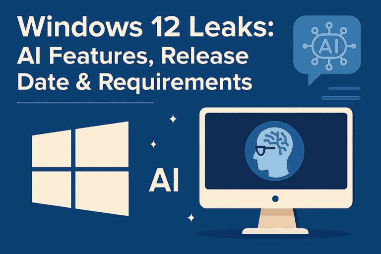 Windows 12 concept interface showcasing AI features and sleek desktop design in 2025
